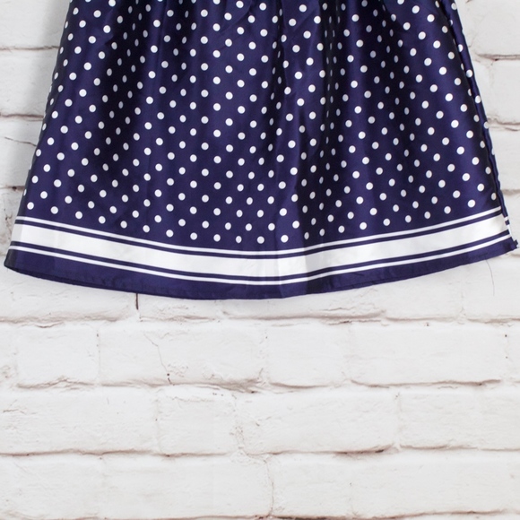 Blue White Polka Dot Skirt Size ~L - Picture 3 of 8